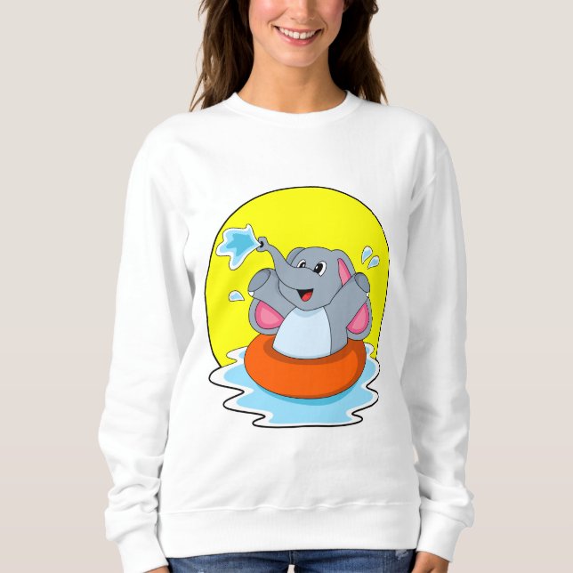 Camiseta Elefante Nadando com Lifebuoy (Frente)