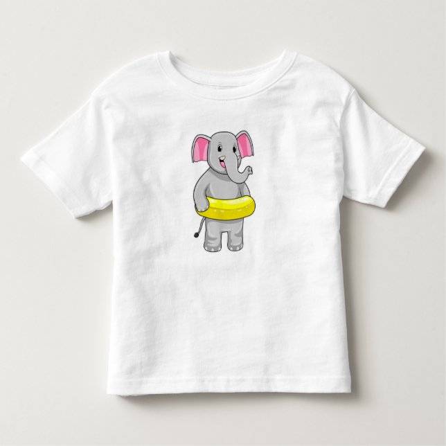 Camiseta Elefante Nadando com Lifebuoy (Frente)