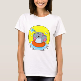 Camiseta Elefante Nadando com Lifebuoy