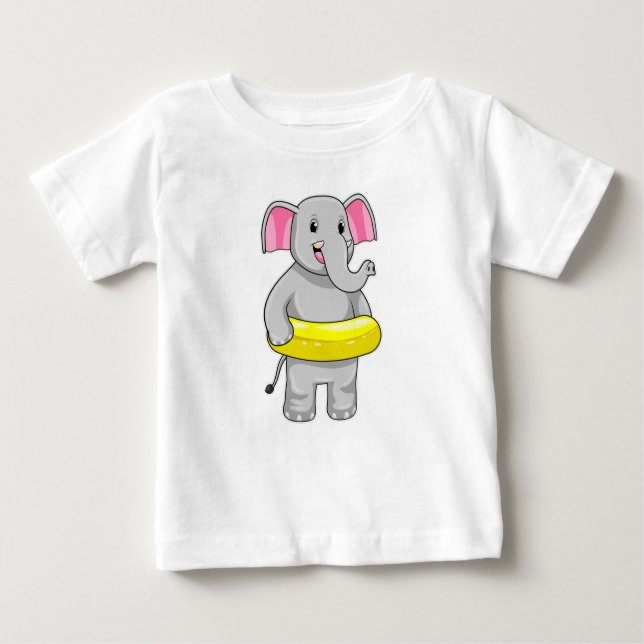 Camiseta Elefante Nadando com Lifebuoy (Frente)