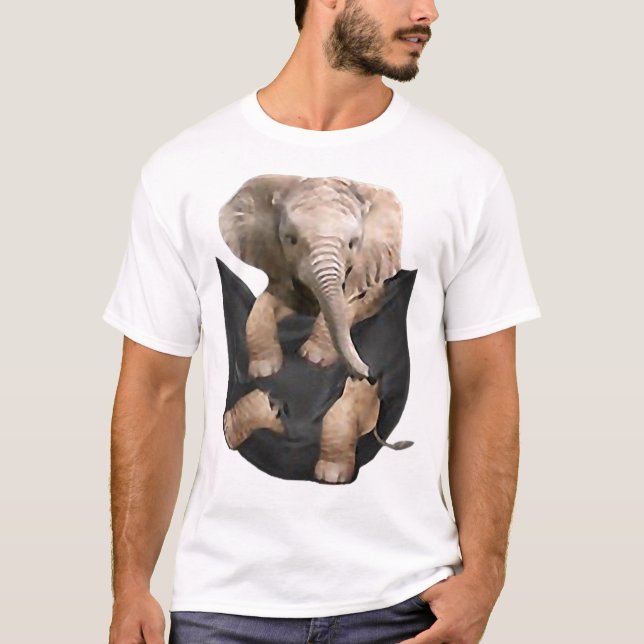 Camiseta Elefante No Bolso Oferece Presente De Elefante Eng (Frente)
