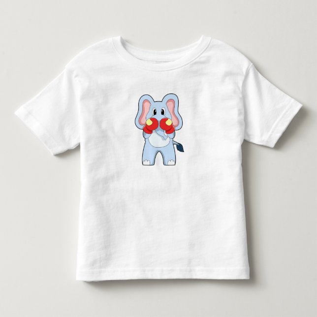 Camiseta Elefante no boxe com luvas de boxe (Frente)