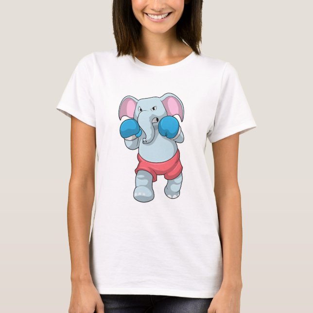 Camiseta Elefante no Boxing com luvas in a box (Frente)