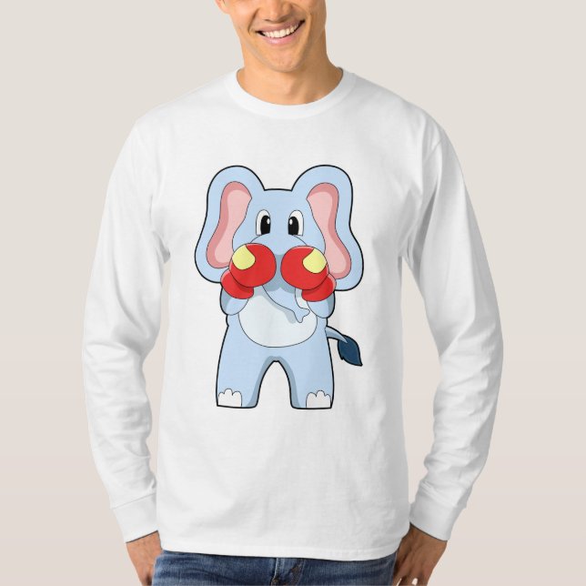 Camiseta Elefante no Boxing com luvas in a box (Frente)