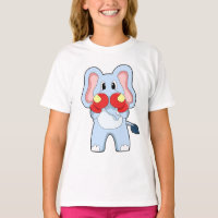 Elefante no Boxing com luvas in a box