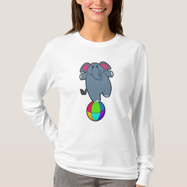 Camiseta Elefante no Circo com bola de Circo (Frente)
