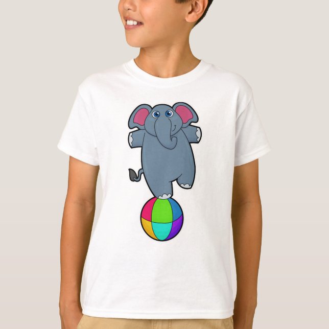 Camiseta Elefante no Circo com bola de Circo (Frente)
