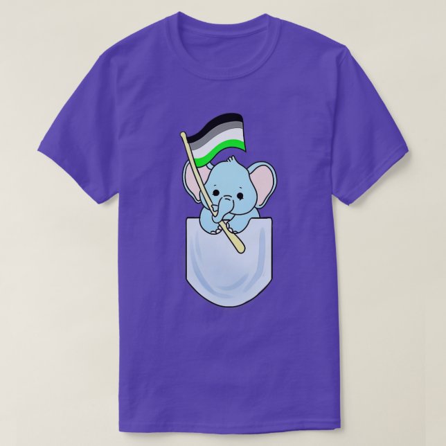 Camiseta Elefante no Pocket Agender Pride (Frente do Design)