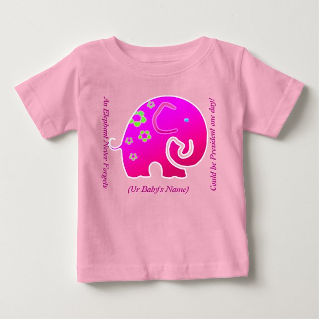 Camiseta Elefante Nunca Esquece (Personalizado Onsie) (Frente)