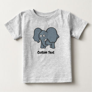 Camiseta Elefante para Bebê cinza