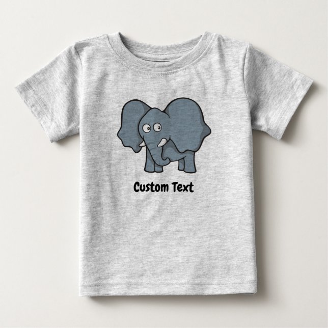 Camiseta Elefante para Bebê cinza (Frente)