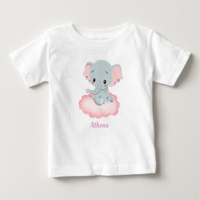 Camiseta Elefante para Bebês Personalizado (Frente)