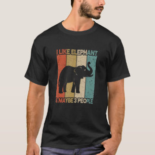 Camiseta Elefante Para Crianças Mulheres Vintagem Animal