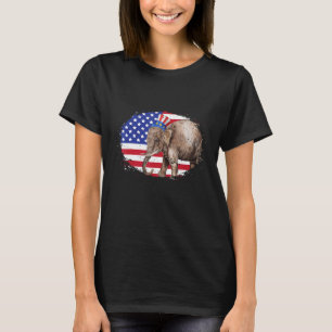 Camiseta Elefante Patriótico 4 de julho Tio Sam Hat Usa G