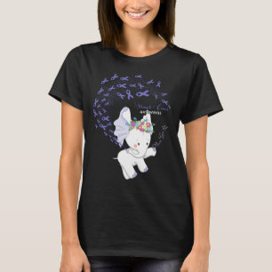 Camiseta Elefante Periwinkle Cancer de estômago de fita