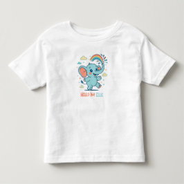 Camiseta Elefante Personalizado com Chuva de Cores para Beb