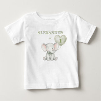 Camiseta Elefante Personalizado para Primeiro Aniversário