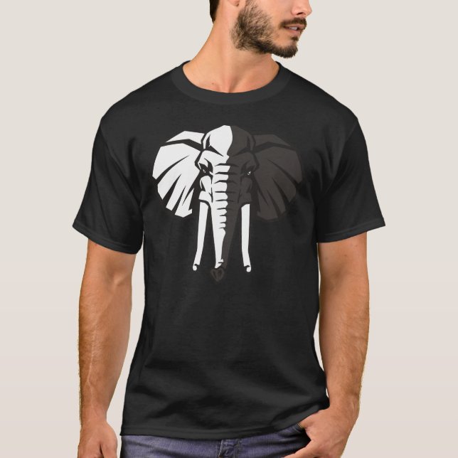 Camiseta Elefante preto e branco (Frente)