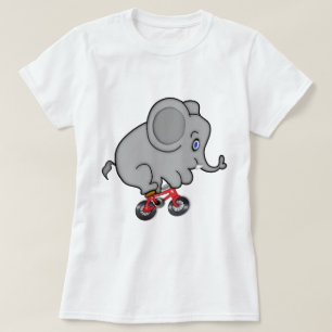 Camiseta Elefante que monta uma bicicleta