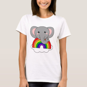 Camiseta Elefante Rainbow Sweet Animais Coloridos Elefantes