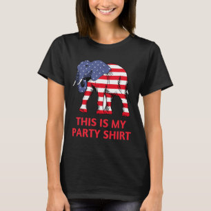 Camiseta Elefante Republicano Esta É Minha Festa