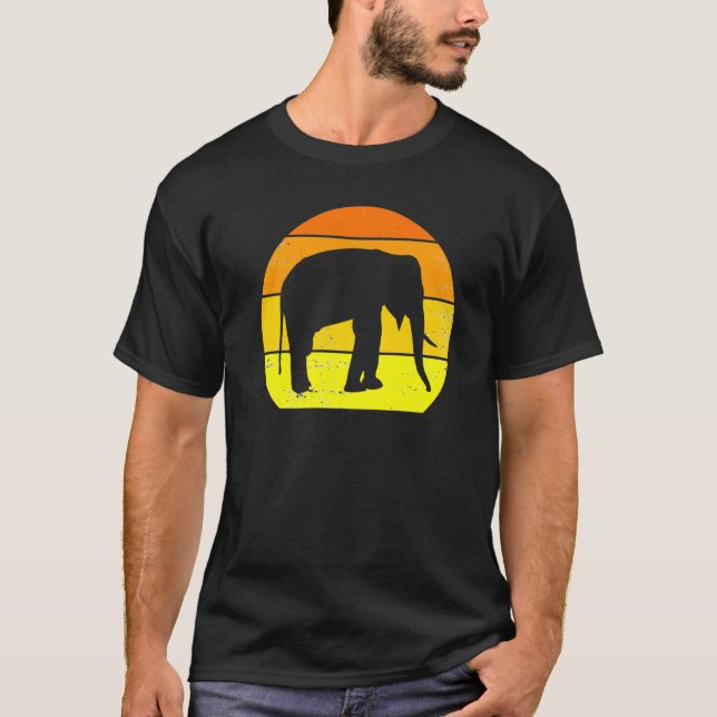 Camiseta Elefante Retrovisor Elefante Silhouette Zoo Ani (Frente)