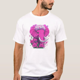 Camiseta Elefante rosa com dentes