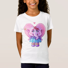 Camiseta Elefante Rosa Kawaii Apaixonado
