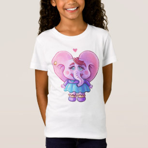Camiseta Elefante Rosa Kawaii Apaixonado