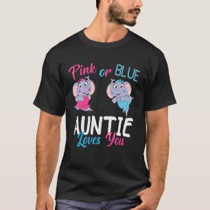 Camiseta Elefante Rosa Ou Tia Azul Te Ama Sexo Bebê