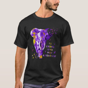 Camiseta Elefante Roxo, lembrarei de você Alzheimer