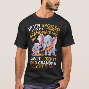 Camiseta Elefante Se Estou Estragado É Culpa Da Minha Avó V