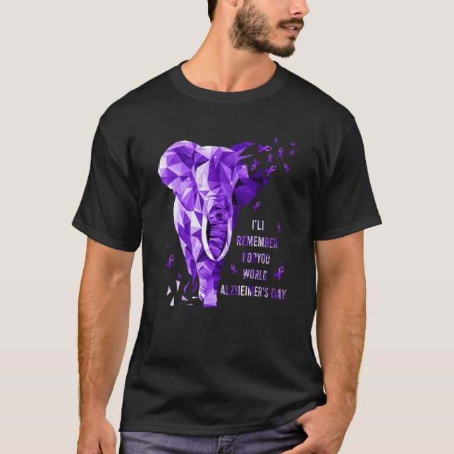 Camiseta Elefante Se Lembrará Do Seu Mundo Alzheimer Awa (Frente)