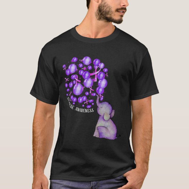Camiseta Elefante Soprando Roxo-Roxo Sobredosagem (Frente)