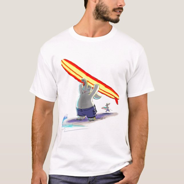 Camiseta elefante surfando (Frente)