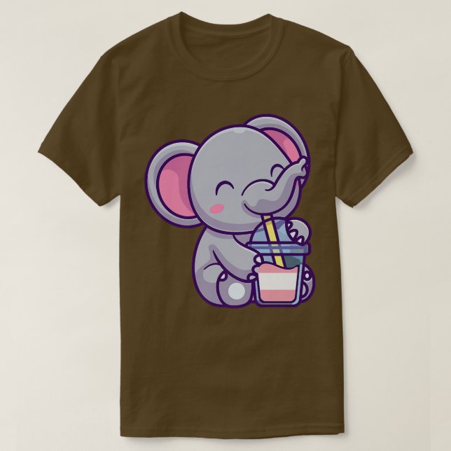 Camiseta elefante transgênero elefante chá transgênero elíp (Frente do Design)
