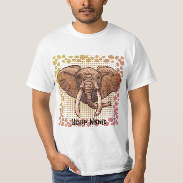 Camiseta Elefante Tribal Sépia (Frente)