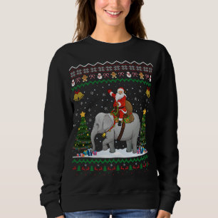 Camiseta Elefante Ugly Xmas Papais noeis Presentes Andando 
