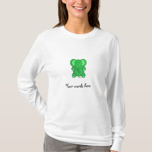 Camiseta Elefante verde do brilho