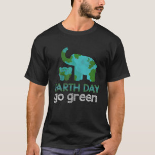 Camiseta Elefante Verde Natureza Climática Proteger Hora Or