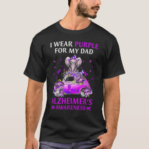 Camiseta Elefante Veste Roxo para meu Pai Mal de Alzheimer