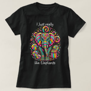 Camiseta Elefante Vibrante Com Tinta De Rosto Itriciante