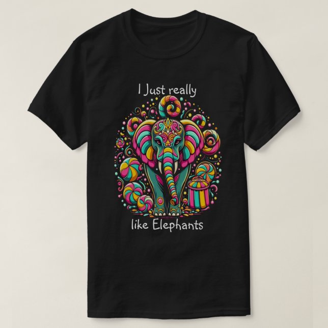 Camiseta Elefante Vibrante Com Tinta De Rosto Itriciante (Frente do Design)