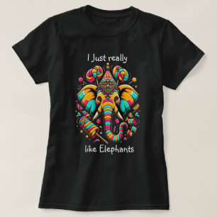 Camiseta Elefante Vibrante: Uma Aposta Artística Colorida