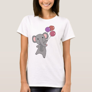 Camiseta Elefante Voa Com Balões Doentes Animais Doce