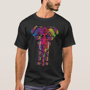 Camiseta Elefantes Amarrados Aquarela Tribal Hindu Em