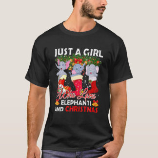 Camiseta Elefantes Bonitos Em Meias Para Festas De Natal De