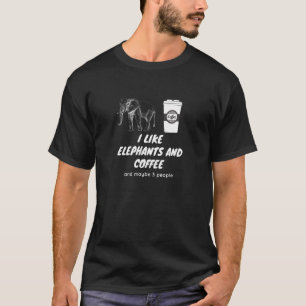 Camiseta Elefantes Café Eu Gosto De Elefantes E Café