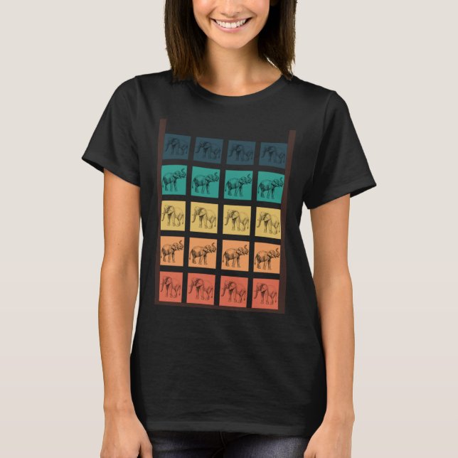 Camiseta Elefantes Cons Elefantes Retro Elephant 1 (Frente)