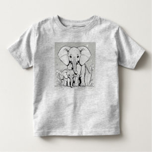 Camiseta Elefantes, mãe e bebê Design T-Shir